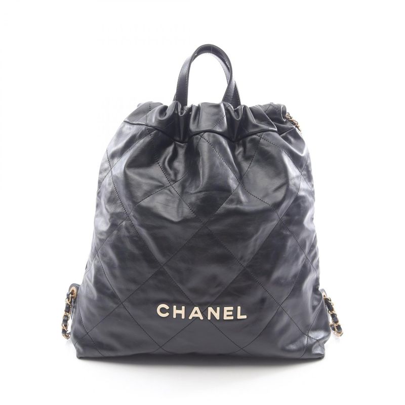 Chanel Rucksack Sac Backpack Chanel 22 Large As3313 Black Leather Chanel22