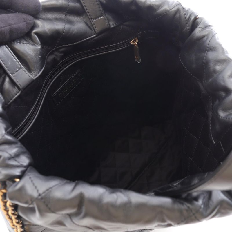 Chanel Rucksack Sac Backpack Chanel 22 Large As3313 Black Leather Chanel22