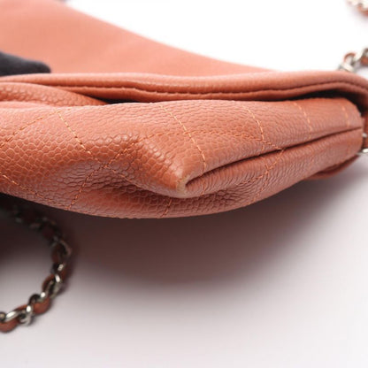 Chanel Shoulder Bag Half Moon Coco Mark A40033 Dark Orange Leather Calf