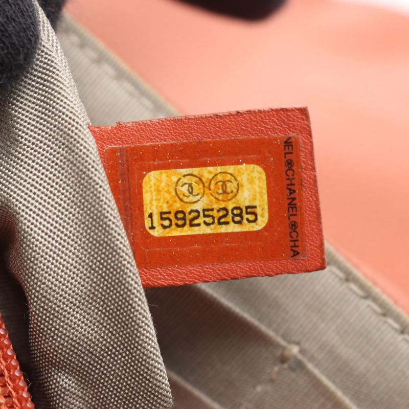 Chanel Shoulder Bag Half Moon Coco Mark A40033 Dark Orange Leather Calf