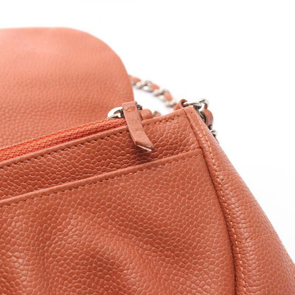 Chanel Shoulder Bag Half Moon Coco Mark A40033 Dark Orange Leather Calf