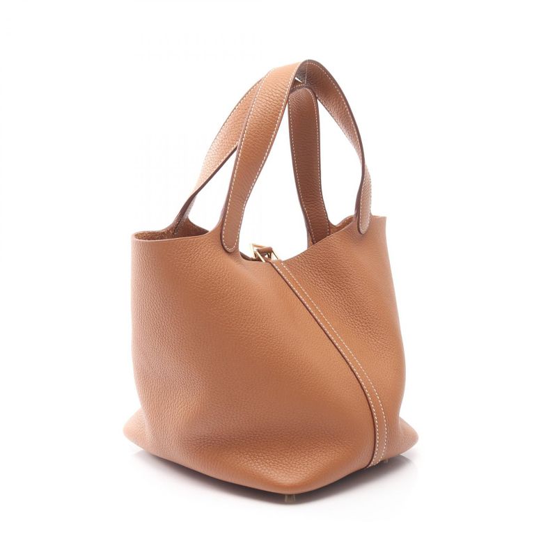 Hermes Handbag Picotan Lock MM Gold Leather Picotan Lock MM Gold Women's Used a