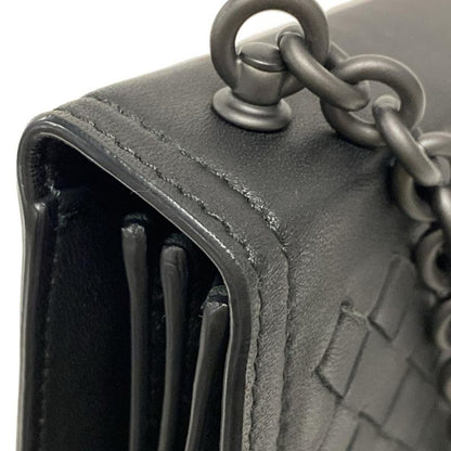 Bottega Veneta Shoulder Bag Intrecciato Black Chain Shoulder Leather