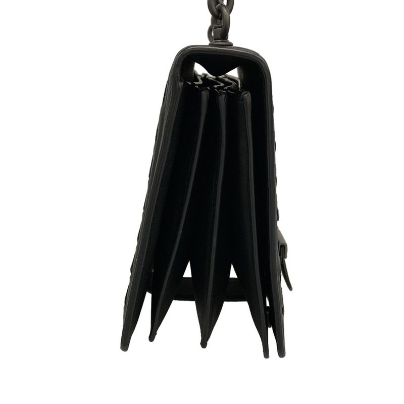 Bottega Veneta Shoulder Bag Intrecciato Black Chain Shoulder Leather