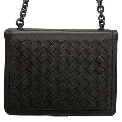 Bottega Veneta Shoulder Bag Intrecciato Black Chain Shoulder Leather