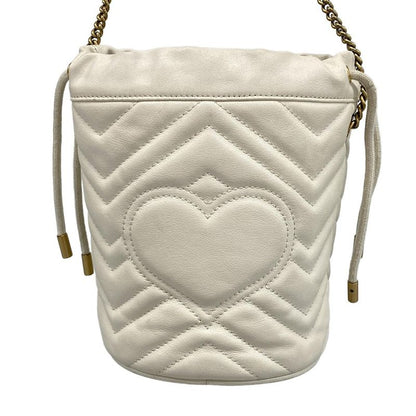 Gucci Shoulder Bag Ggmarmont Mini Bucket Bag 575163 Ivory Chain Shoulder Leather