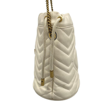Gucci Shoulder Bag Ggmarmont Mini Bucket Bag 575163 Ivory Chain Shoulder Leather