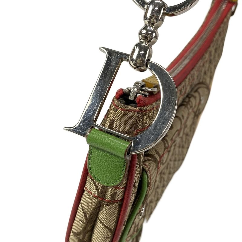 Dior Christian Dior Shoulder Bag Double Saddle Bag Rasta Beige X Red X Yellow