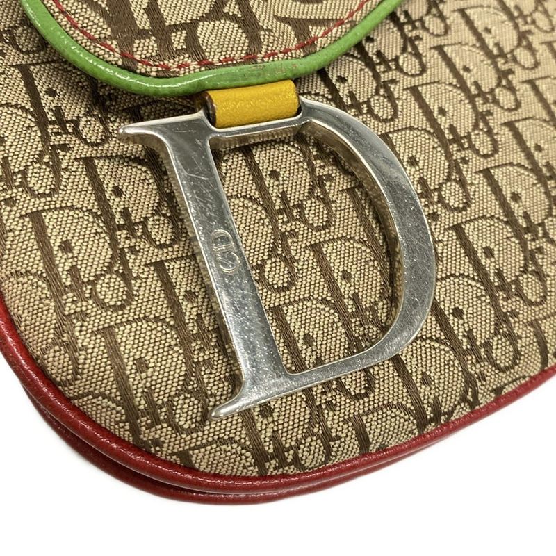 Dior Christian Dior Shoulder Bag Double Saddle Bag Rasta Beige X Red X Yellow