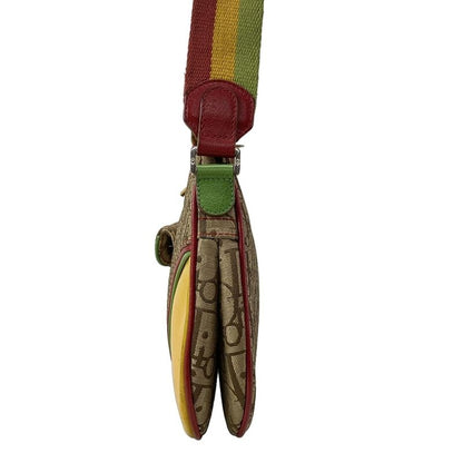 Dior Christian Dior Shoulder Bag Double Saddle Bag Rasta Beige X Red X Yellow