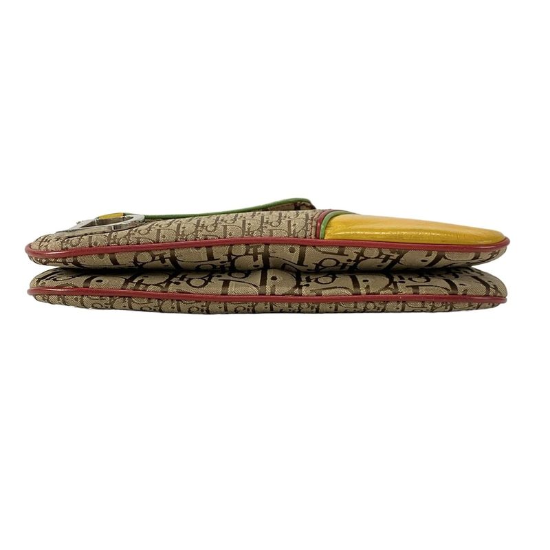 Dior Christian Dior Shoulder Bag Double Saddle Bag Rasta Beige X Red X Yellow
