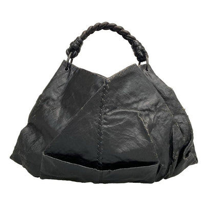 Bottega Veneta Shoulder Bag Aquilone Fortune Cookie Black Leather
