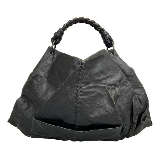 Bottega Veneta Shoulder Bag Aquilone Fortune Cookie Black Leather