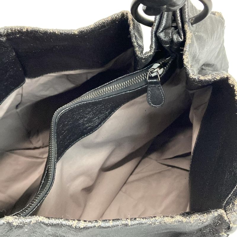 Bottega Veneta Shoulder Bag Aquilone Fortune Cookie Black Leather