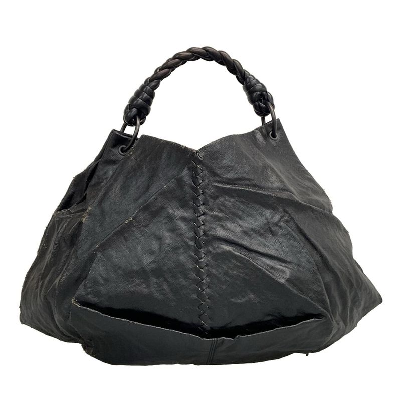 Bottega Veneta Shoulder Bag Aquilone Fortune Cookie Black Leather