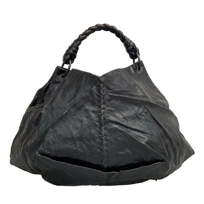 Bottega Veneta Shoulder Bag Aquilone Fortune Cookie Black Leather