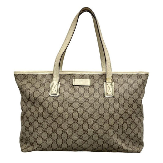 Gucci Shoulder Bag GG Plus/gg Supreme 181084 Beige X Ebony X Ivory Leather