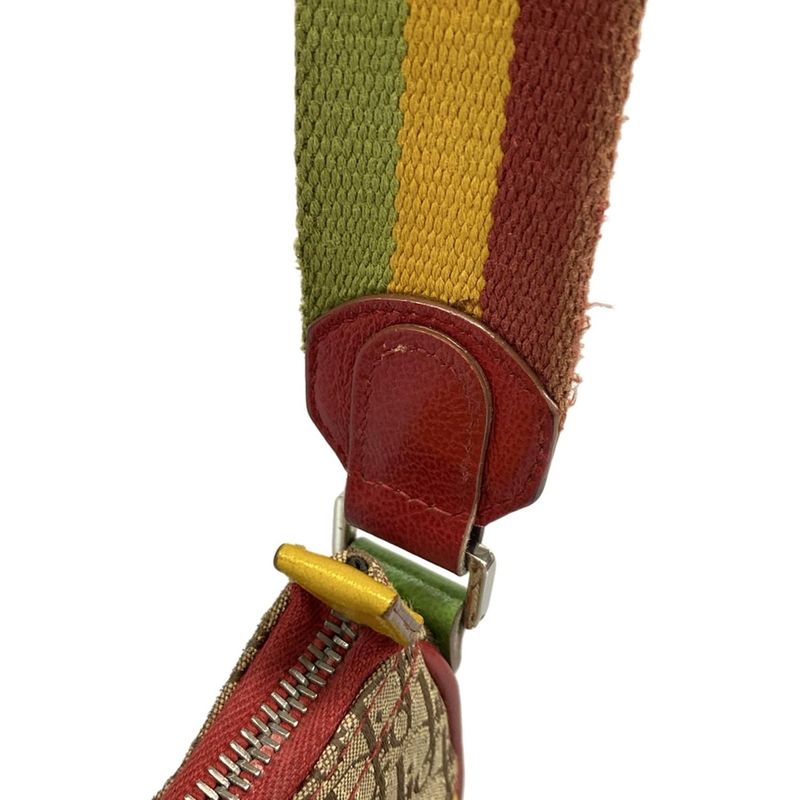 Dior Christian Dior Shoulder Bag Double Saddle Bag Rasta Beige X Red X Yellow