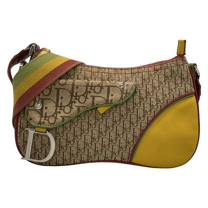 Dior Christian Dior Shoulder Bag Double Saddle Bag Rasta Beige X Red X Yellow