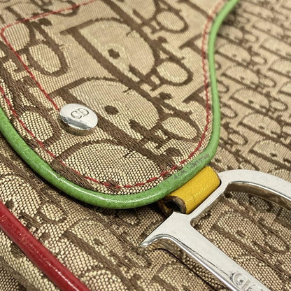 Dior Christian Dior Shoulder Bag Double Saddle Bag Rasta Beige X Red X Yellow