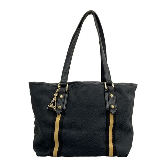 Gucci Tote Bag Jolicoeur GG Pattern 137396 Black X Yellow Leather