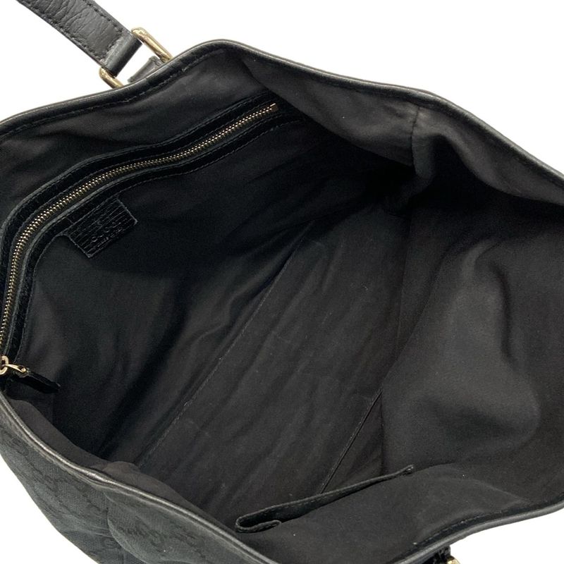 Gucci Tote Bag Jolicoeur GG Pattern 137396 Black X Yellow Leather