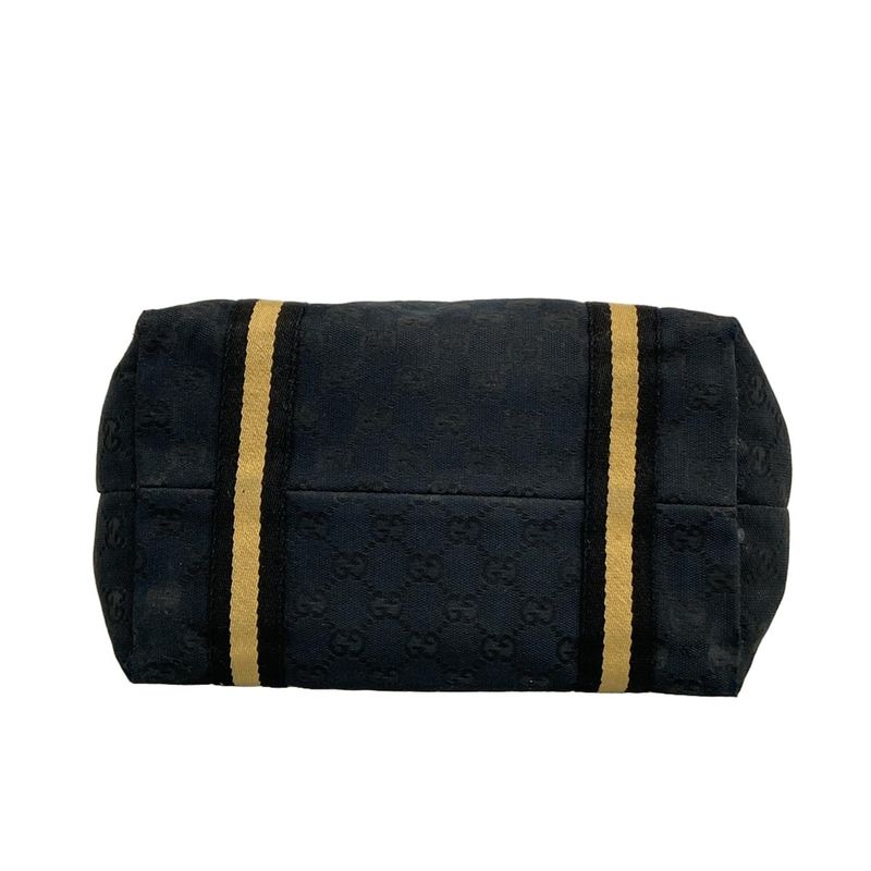 Gucci Tote Bag Jolicoeur GG Pattern 137396 Black X Yellow Leather