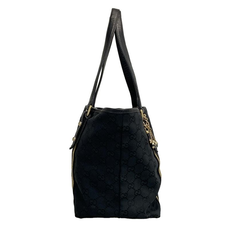 Gucci Tote Bag Jolicoeur GG Pattern 137396 Black X Yellow Leather