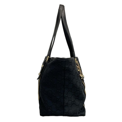 Gucci Tote Bag Jolicoeur GG Pattern 137396 Black X Yellow Leather
