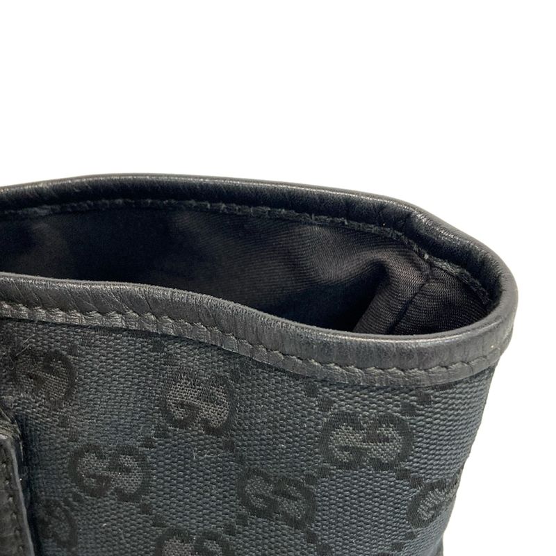 Gucci Tote Bag Jolicoeur GG Pattern 137396 Black X Yellow Leather