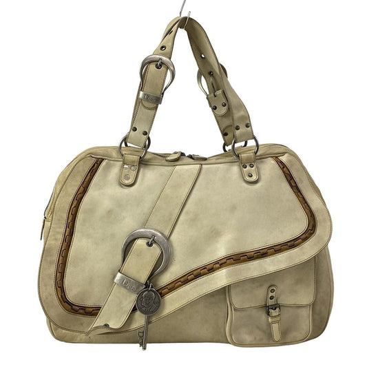 Dior Christian Dior Handbag Gaucho Ivory X Brown Leather