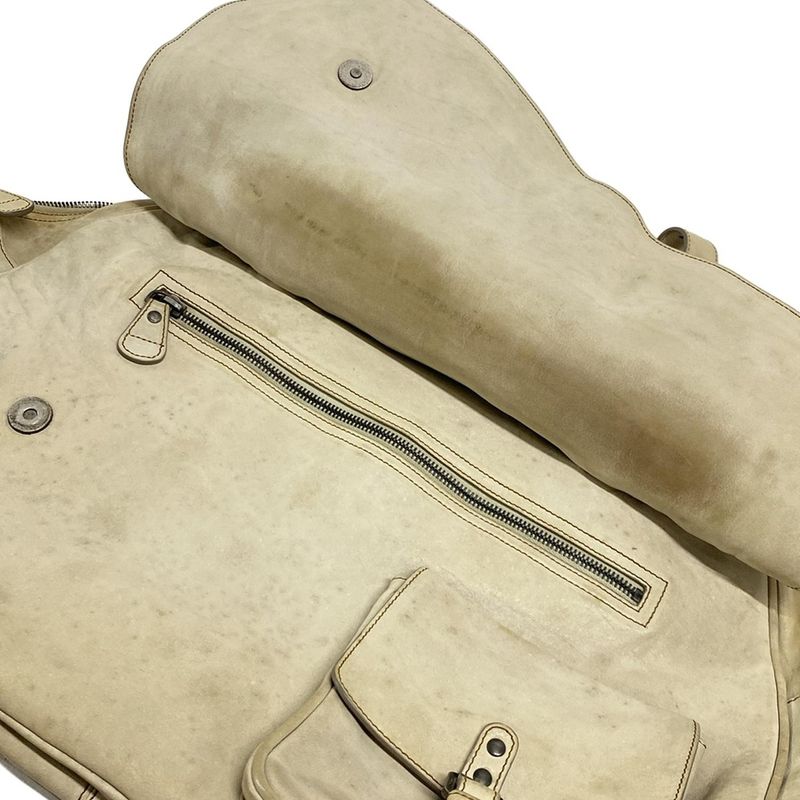 Dior Christian Dior Handbag Gaucho Ivory X Brown Leather