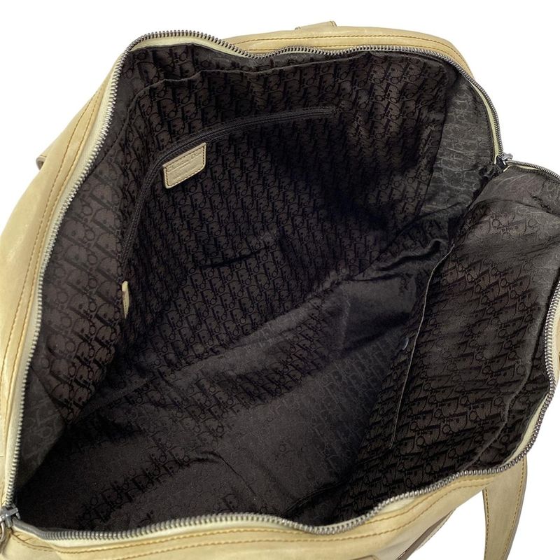 Dior Christian Dior Handbag Gaucho Ivory X Brown Leather