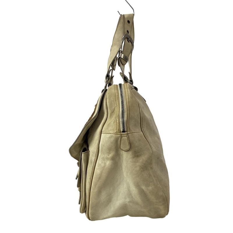 Dior Christian Dior Handbag Gaucho Ivory X Brown Leather