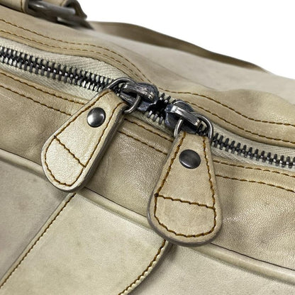 Dior Christian Dior Handbag Gaucho Ivory X Brown Leather