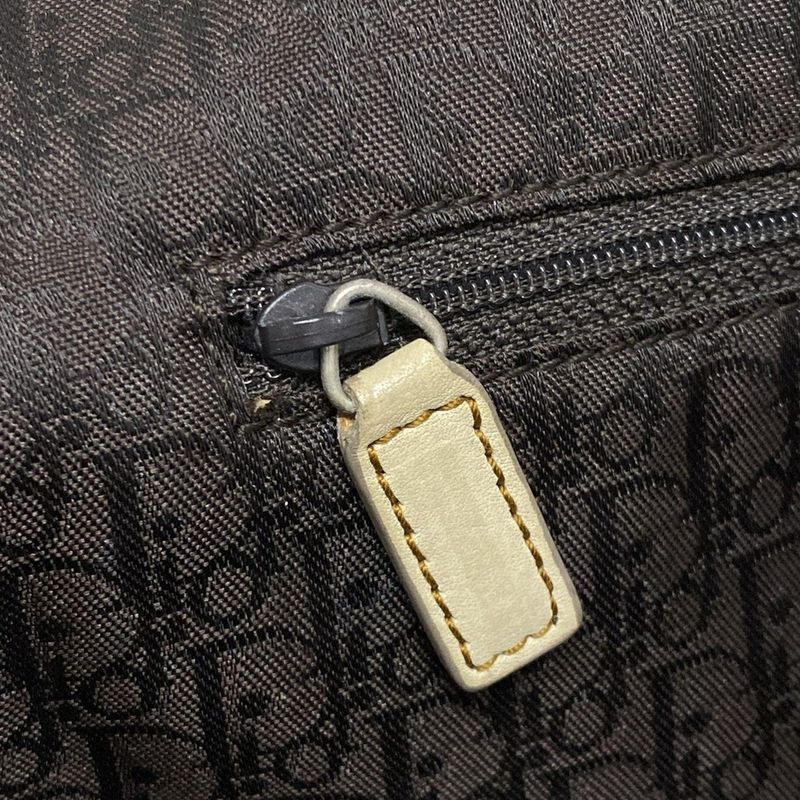 Dior Christian Dior Handbag Gaucho Ivory X Brown Leather