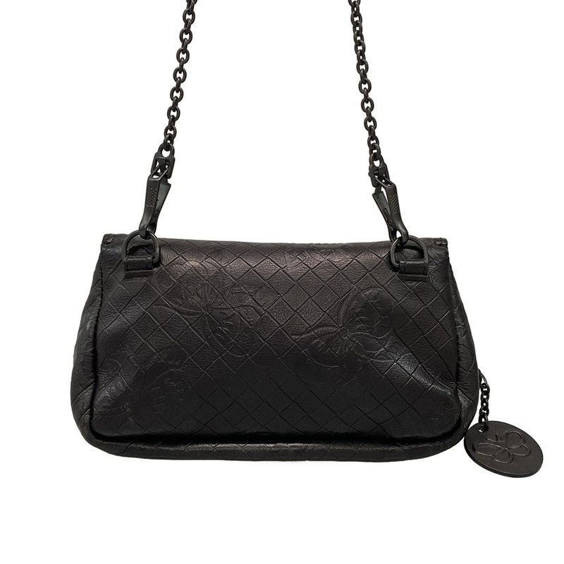 Bottega Veneta Shoulder Bag Intreccio Mirage Papillon Black Chain Shoulder