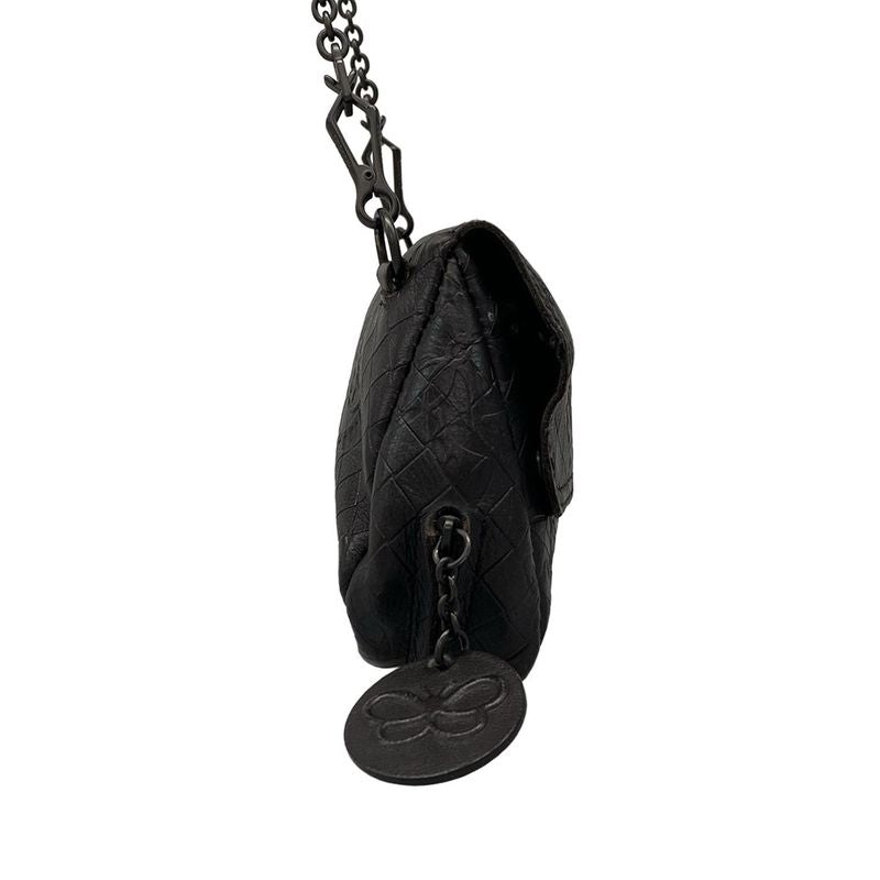 Bottega Veneta Shoulder Bag Intreccio Mirage Papillon Black Chain Shoulder