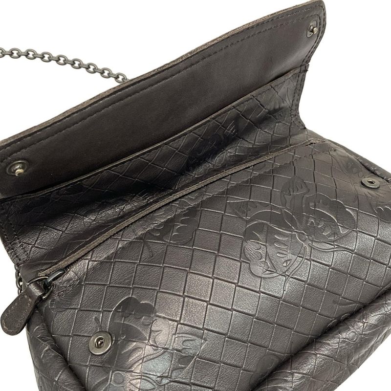 Bottega Veneta Shoulder Bag Intreccio Mirage Papillon Black Chain Shoulder