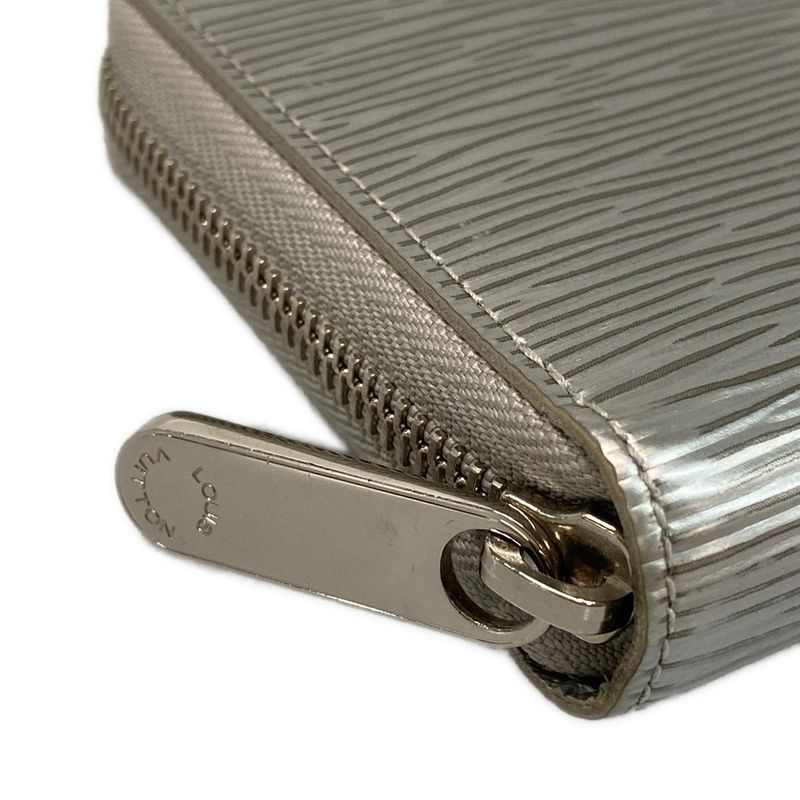 Louis Vuitton Long Wallet Epi Zippy Wallet M82794 Silver Leather Cowhide