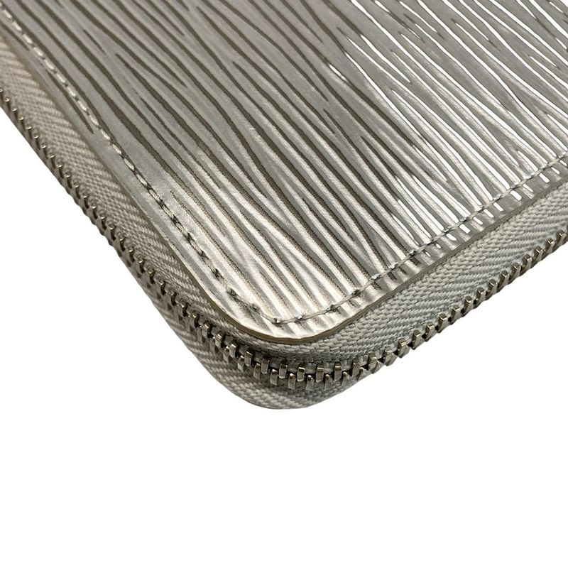 Louis Vuitton Long Wallet Epi Zippy Wallet M82794 Silver Leather Cowhide