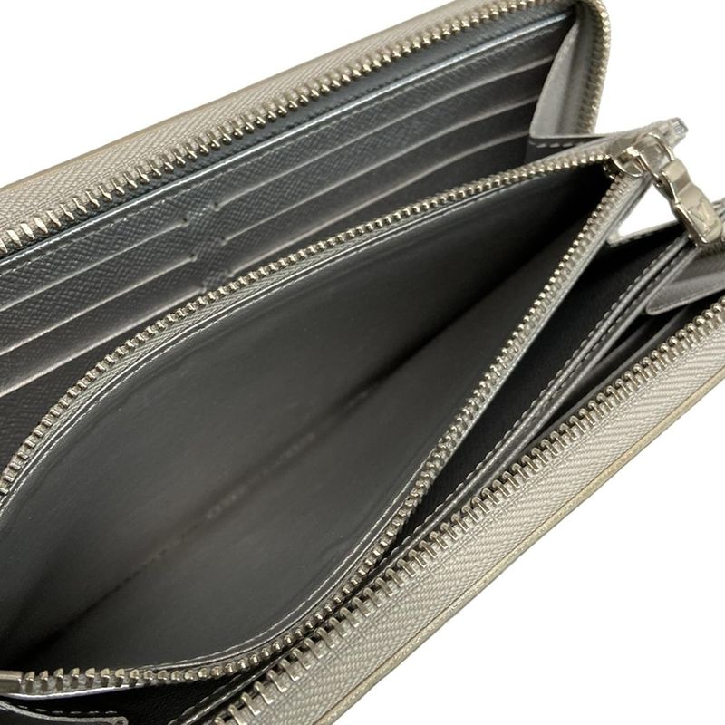 Louis Vuitton Long Wallet Epi Zippy Wallet M82794 Silver Leather Cowhide