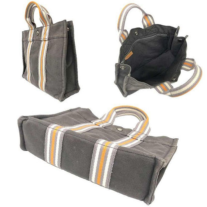 Hermes Fourre Tout PM Ginza Limited Canvas Tote Bag Gray Men's Women's Unisex