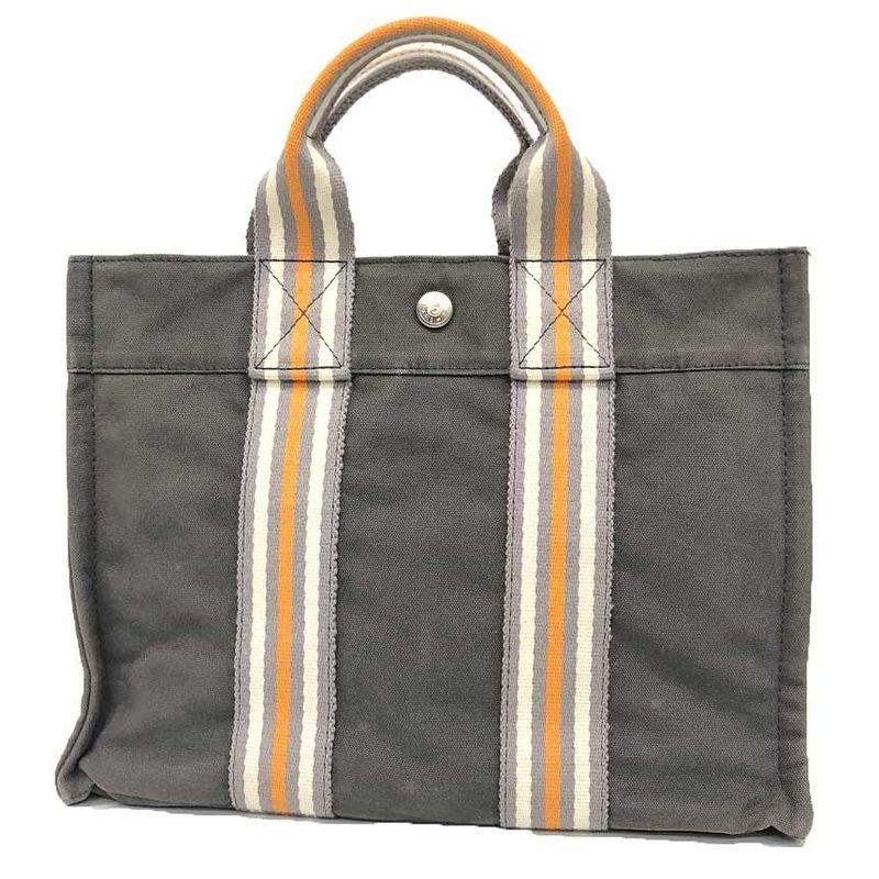 Hermes Fourre Tout PM Ginza Limited Canvas Tote Bag Gray Men's Women's Unisex