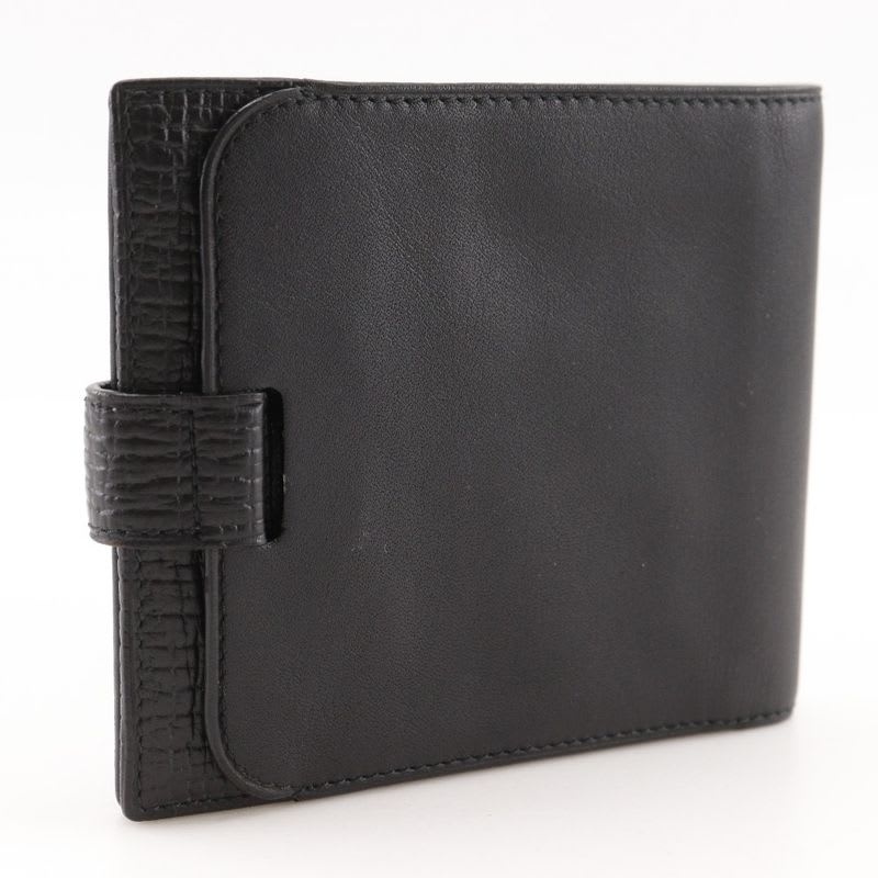 Loewe Billfold Calf Black Men's Bifold Wallet