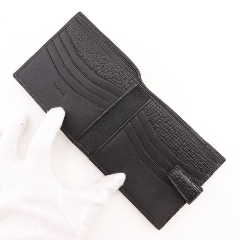 Loewe Billfold Calf Black Men's Bifold Wallet