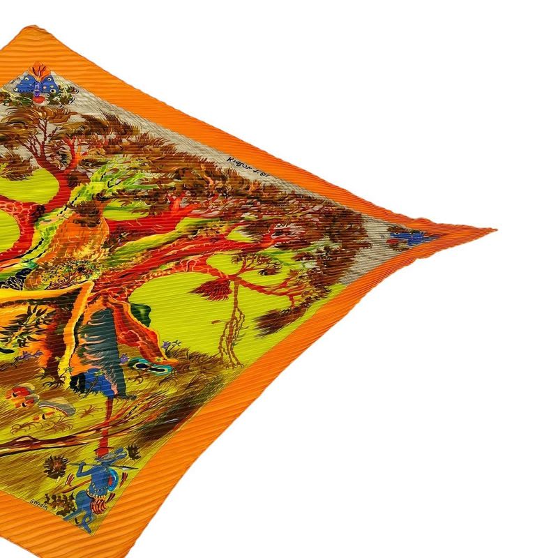 Hermes Scarf Pleated Silk Kuggor Tree Fashion Item
