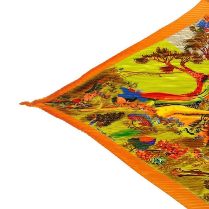 Hermes Scarf Pleated Silk Kuggor Tree Fashion Item