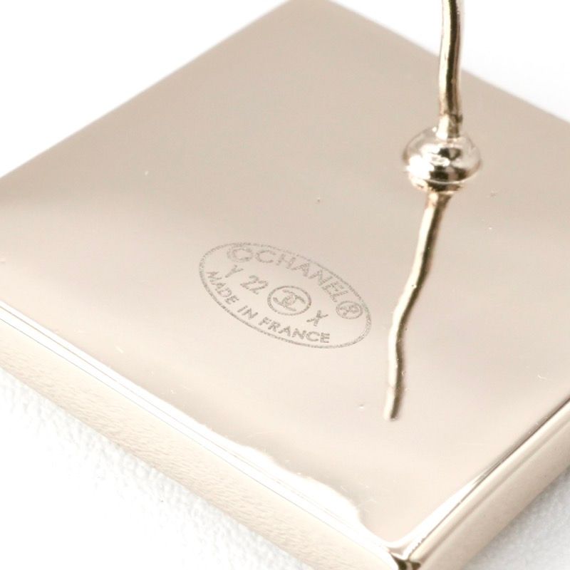 Chanel Earrings Earring Gold Black White Coco Mark Square