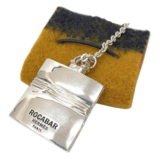 Hermes Cabas Key Holder Bag Charm Silver Color Vintage Aq12362